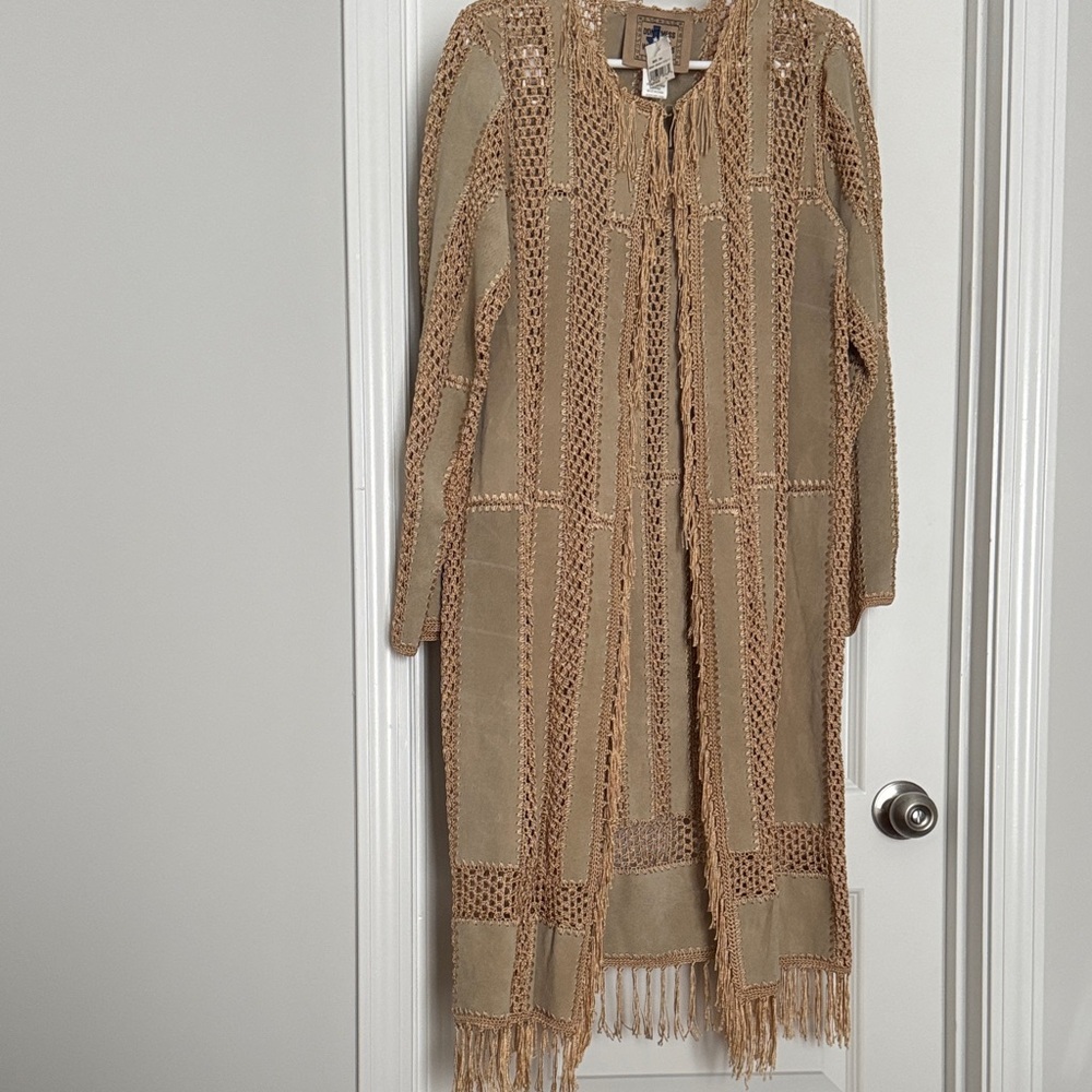 Fringed Tan Leather Jacket